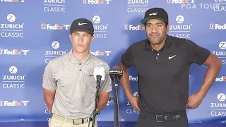 Tony Finau and Cameron Champ Saturday Flash Interview 2021 Zurich Classic of New Orleans