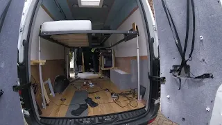 Sprinter Van camper conversion with bed lift