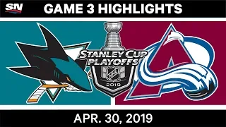 NHL Highlights | Sharks vs. Avalanche, Game 3 - April 30, 2019