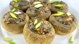 Фаршированные шампиньоны. Вкусная закуска из грибов на Новый 2022 год / Stuffed mushrooms. Eng sub