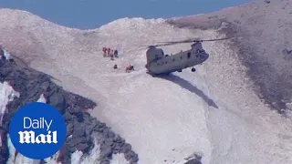 Chinook helicopter rescues man from summit of Mount Hood