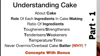 Understanding Cake Ingredients |Hotel Management Tutorial | Cake making |Baking Science |with Bonus