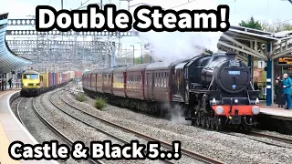 DOUBLE STEAM with CASTLE Class & BLACK 5 - With PARALLEL Class 90 Running! 02/03/24