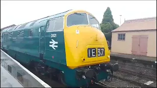 class 42 D821 greyhound at Kidderminster Station on the svr