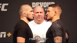 KHABIB NURMAGOMEDOV AND DUSTIN POIRIER FACE OFF IN VEGAS AHEAD OF UFC 242