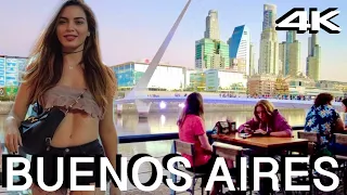 Buenos Aires 4K Walks. Argentina. Walking Tour  in the Evening