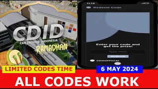 *ALL CODES WORK* Car Driving Indonesia ROBLOX | LIMITED CODES TIMES | 6/5/2024