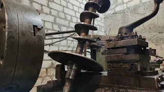 процесс изготовления конусного шнека на щепорез