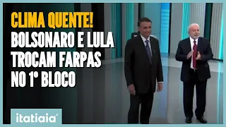 CLIMA QUENTE NO DEBATE! BOLSONARO E LULA TROCAM FARPAS DURANTE PRIMEIRO BLOCO!