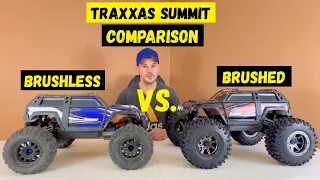 BRUSHLESS vs BRUSHED Traxxas Summit COMPARISON…my THOUGHTS & EXPERIENCE