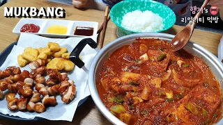 리얼먹방:) 초간단 매콤 두부조림 ★ ft. 비엔나소세지, 치킨너겟ㅣSpicy Dubu-jorim (Spicy tofu)ㅣREAL SOUNDㅣASMR MUKBANGㅣ