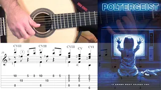 POLTERGEIST (Main Theme) - Jerry Goldsmith - Full Tutorial with TAB - Fingerstyle Guitar