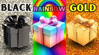 Choose Your Gift🎁 || 3 Gift Box Challenge, Black🖤, Rainbow🌈 & Gold💛. 2 good 1 bad.