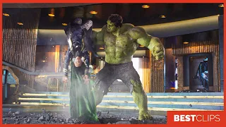 Hulk vs Loki - Puny God - Hulk Smashing Loki | The Avengers (2012) Movie CLIP 4K