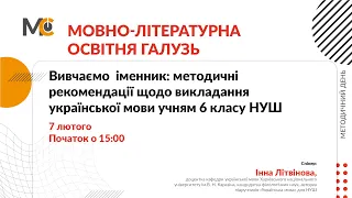 Вивчаємо іменник: методичні рекомендації щодо викладання української мови учням 6 класу НУШ