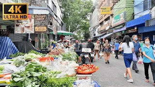 【4K UHD】 Bangkok Silom Soi 20 Market - Street Food for Breakfast