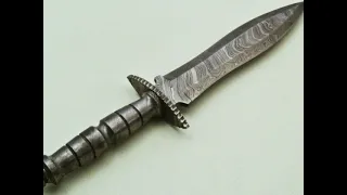 Bladesmith | Beautiful Custom Handmade Damascus Steel Double Edge Hunting Dagger For Sale