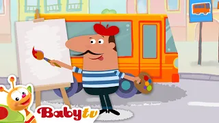 Pierre el Pintor - Autobús 🚌 | Imagen para colorear y pintar para niños y niños pequeños 🖌️@BabyTVSP