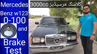 Mercedes Benz w123 / 0-100 / Brake Test