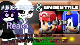 Murder Drone & Undertale React Mario VS Sonic (Nintendo VS Sega) | @deathbattle GC