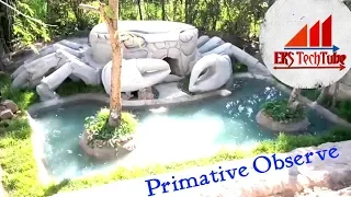 Dig & Build a Beautiful Swimming Pool & House Crab 🦀 EKS TechTube Primitive Technology