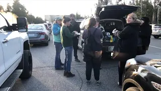 People line up for opening day at Yellowstone National Park