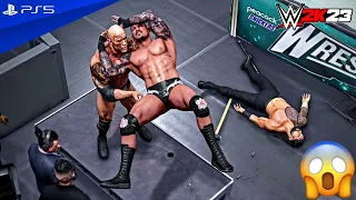 WWE 2K23 - CM Punk vs. Randy Orton vs. The Rock vs. Roman Reigns - Fatal 4 Way Match at WrestleMania