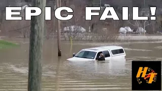 Ford truck sinks while trying to cross flood water!