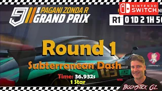 Asphalt 9 - Zonda R Grand Prix - Round 1 - 1 Star - Subterranean Dash - 36.932s