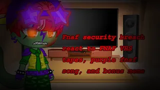 ・Fnaf security breach react to FNAF VHS tapes and Purple fnaf song・(Bonus video)・
