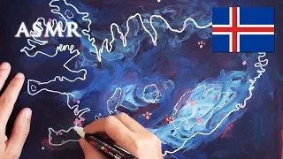 ASMR 1hr Drawing Map of Iceland | History Sagas Vikings