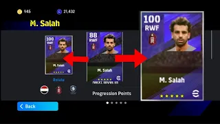 How to train 100 rated M.Salah in efootball 2024 mobile | Max level M.salah efootball 2024