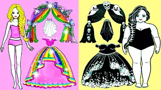 Trucos Y Manualidades Para Muñecas De Papel - Recopilación De Bodas De Princesas Gordas Y Delgadas