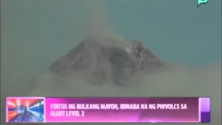 News@1: Status ng Bulkang Mayon, ibinaba na ng PHIVOLCS sa alert level 2  || Dec. 19, 2014