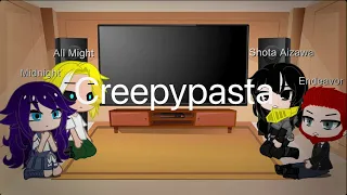 Pro heroes reacts to creepypasta (part 2)