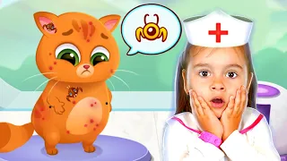 Мультик для детей как Арина попала в игре с котом Bubbu в Больницу | Арина играет в доктора с Бубу