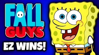SPONGEBOB SKIN = EASY WINS! | Fall Guys (Multiplayer Gameplay - Full Game)