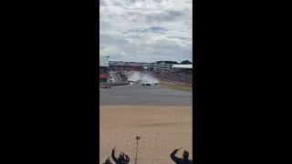 F1 2022 British GP (RACE)- Guanyu Zhou scary crash (crowd view)