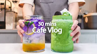 🏝️여름이 부른다/카페브이로그30분모아보기🌞30mins Cafe Vlog/카페브이로그/Cafe Vlog/ASMR/Tasty Coffee#163