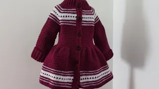 Crochet #55 How to crochet "Winter's tale" cardigan/coat for girls /Part 1