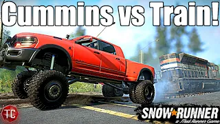 SnowRunner: Ram 3500 Mega Cab Cummins vs LOCOMOTIVE!!