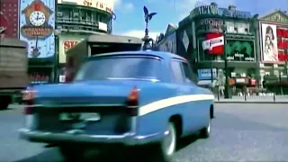 1967 London in 60FPS (Piccadilly Circus) / Tube station & Night view (1960s England)