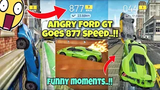 Angry ford gt goes 877 speed..!!😱Funny moments😂Extreme car driving simulator