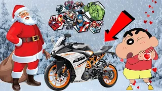 GTA 5 : SHINCHAN MEETS SANTA CLAUS and GIFT KTM-DUKE Bike 😍|| CELEBRATING CHRISTMAS