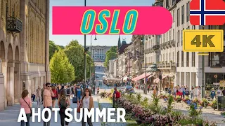 Oslo, Norway 🇳🇴 - 🔥June 2023 - Hot Summer Walking Tour - 4K HDR ( ▶️ -17 mint )