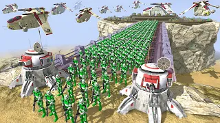 Can Clone Army hold BRIDGE FORTRESS vs Droid Invasion?! - Men of War: Star Wars Mod