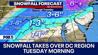 DC weather: Tuesday snowfall forecast