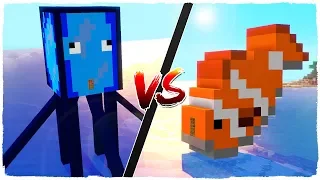 SQUID house vs CLOWNFISH house - MINECRAFT