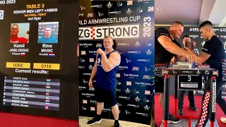 Kamil Jablonski vs Rino Masic ZG STRONG 2023 left arm fights and final Wolrd Cup