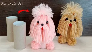 ❤️ Симпатичная СОБАЧКА из Втулки и Ниток 🐶🧶🐶 The Best Yarn Dog - How to Make 🌟 Ola ameS DIY